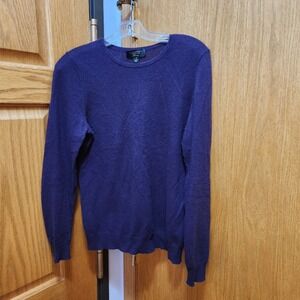 Charter Club Luxury Purple 100 Cashmere Crew Neck Pullover Sweater M